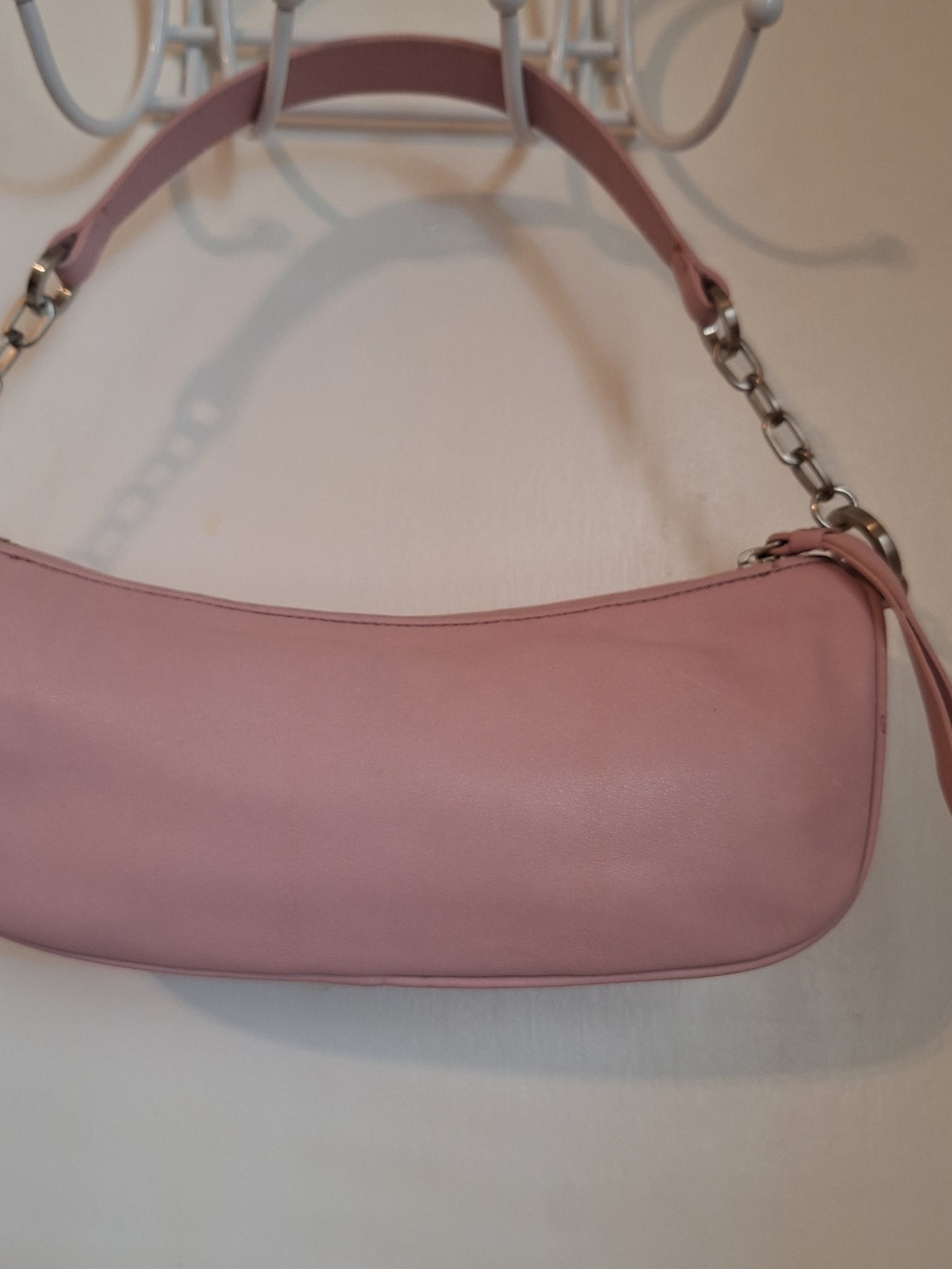 Ann Taylor Blush Pink Shoulder Bag with Chain Accent